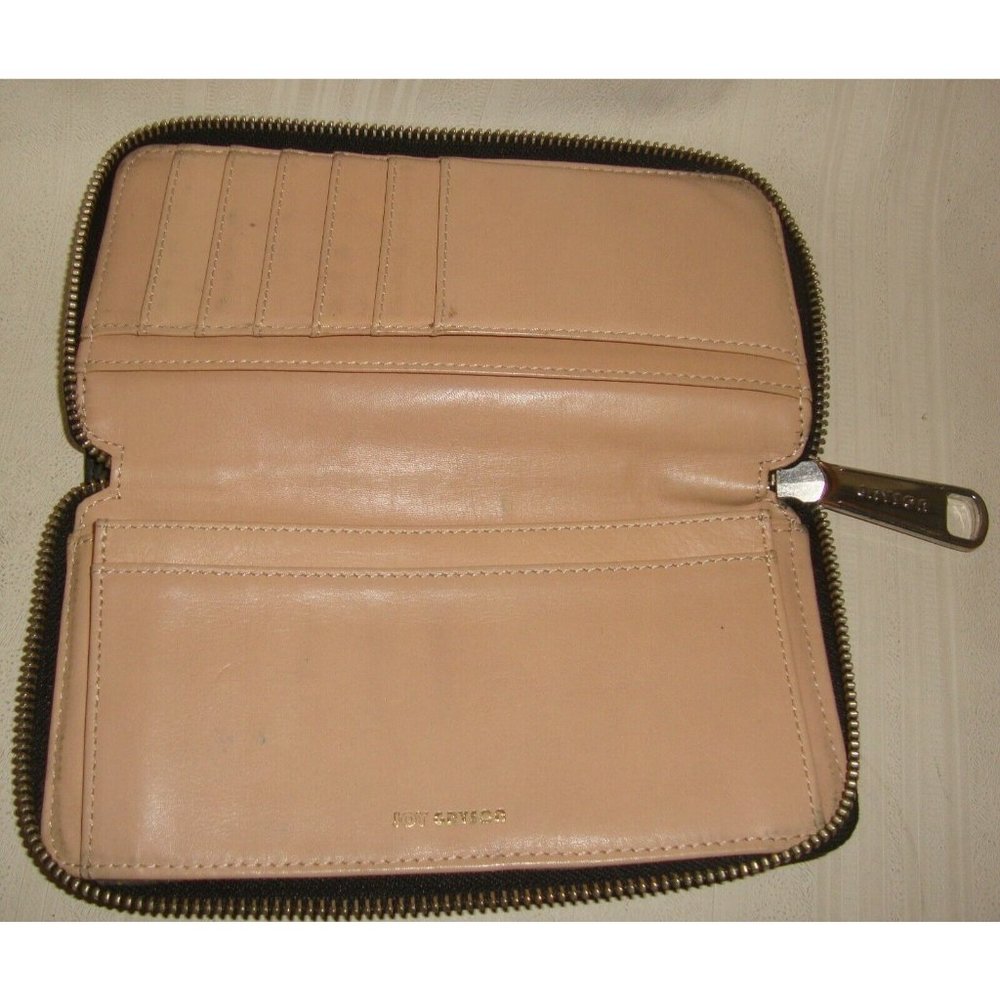 Joy Gryson Black Perforated Leather Zip around Wallet - Picture 4 of 6